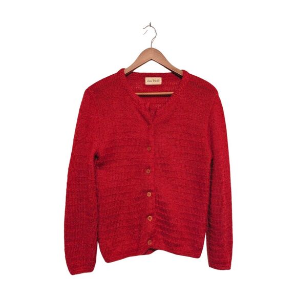 Vintage Womens Jane Irwill Mohair 50s Button Front Red Cardigan Sweater XS/S